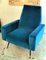 Vintage Italian Armchair in Velvet Ottanio Color 3