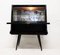 Black Lacquered Wood Bar Table with Shelf and Spotlight, 1970s 5