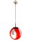 Vintage Space Age Red Globe Pendant Lamp 1