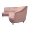 Mid-Century Modern Semi-Curved Pastel Pink Cotton Velvet Sofa, 1940s 6