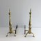 Vintage French Bronze Andirons, 1940s, Set of 2 2