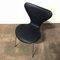 Chaise Papillon 3107 Vintage en Similicuir Noir par Arne Jacobsen, 1955 13