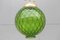 Grüne kugelförmige Hängelampe aus Muranoglas von Venini, 1950er 3
