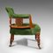 Antique English Velvet & Mahogany Tub Chair, 1910s 4