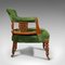 Antique English Velvet & Mahogany Tub Chair, 1910s, Image 4