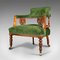 Antiker englischer Tub Chair aus Samt & Mahagoni, 1910er 3