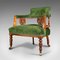 Antique English Velvet & Mahogany Tub Chair, 1910s 3