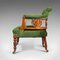 Antiker englischer Tub Chair aus Samt & Mahagoni, 1910er 5