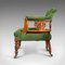 Antique English Velvet & Mahogany Tub Chair, 1910s 5