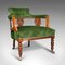Antique English Velvet & Mahogany Tub Chair, 1910s 2