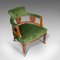 Antiker englischer Tub Chair aus Samt & Mahagoni, 1910er 7