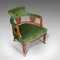 Antique English Velvet & Mahogany Tub Chair, 1910s 7