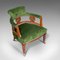 Chaise Antique en Velours et Acajou, Angleterre, 1910s 7