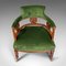 Antique English Velvet & Mahogany Tub Chair, 1910s 8