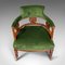 Antique English Velvet & Mahogany Tub Chair, 1910s, Image 8