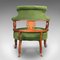 Antiker englischer Tub Chair aus Samt & Mahagoni, 1910er 6