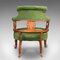 Antique English Velvet & Mahogany Tub Chair, 1910s 6