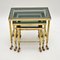 Vintage French Brass Nesting Tables, 1960s, Set of 3 1