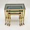 Vintage French Brass Nesting Tables, 1960s, Set of 3, Image 1