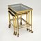 Vintage French Brass Nesting Tables, 1960s, Set of 3 3