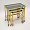 Vintage French Brass Nesting Tables, 1960s, Set of 3 2