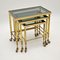 Vintage French Brass Nesting Tables, 1960s, Set of 3, Image 2