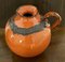 Brocca o vaso Fat Lava vintage fatto a mano in ceramica arancione-marrone, anni '60, Immagine 2