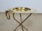 Small Brass Folding Guéridon Table from Valenti, 1950s, Image 6