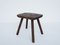 Brutalist Solid Wood Stool, Swiss Mountains 1