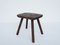 Brutalist Solid Wood Stool, Swiss Mountains, Image 1