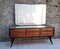 Rosewood Sideboard with 6 Drawers & Mirror in Silver Glass, Italy, 1950s 1