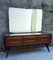 Rosewood Sideboard with 6 Drawers & Mirror in Silver Glass, Italy, 1950s 3