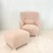 Mid-Century Danish Shearling High Back Wing Chair & Ottoman, 1950s, Set of 2 17