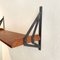 Mid-Century Italian Wall Shelf in Teak and Black Lacquered Metal, 1950s 11