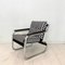 Mid-Century German Chrome Cantilever Armchair with Black and White Stripes, 1970s 1