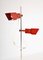 Vintage Italian Miwi Postmodern Red Chrome Twin Spot Floor Lamp, 1980s 5