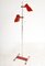 Vintage Italian Miwi Postmodern Red Chrome Twin Spot Floor Lamp, 1980s 1