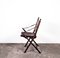 Folding Chair in Mahogany, Faux Bamboo, Leather and Brass, 1960s 8