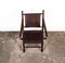 Folding Chair in Mahogany, Faux Bamboo, Leather and Brass, 1960s 15