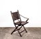 Folding Chair in Mahogany, Faux Bamboo, Leather and Brass, 1960s, Image 2