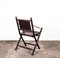Folding Chair in Mahogany, Faux Bamboo, Leather and Brass, 1960s, Image 5