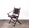 Folding Chair in Mahogany, Faux Bamboo, Leather and Brass, 1960s 11