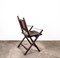 Folding Chair in Mahogany, Faux Bamboo, Leather and Brass, 1960s, Image 4