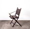 Chaise Pliante en Acajou, Faux Bambou, Cuir et Laiton, 1960s 10