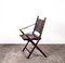 Folding Chair in Mahogany, Faux Bamboo, Leather and Brass, 1960s 10