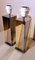 Vintage French Table Lamps in Steel and Brass, Set of 2 6
