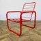 Vintage Red Tubular Chrome Chair, Denmark 3