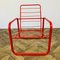 Vintage Red Tubular Chrome Chair, Denmark 9