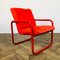 Vintage Red Tubular Chrome Chair, Denmark, Image 1