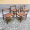 Scandinavian Leather and Wood Chairs, Set of 4 1